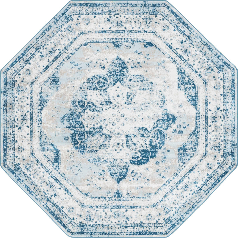 Riviera Elegance Collection Area Rug -  Menton (Blue) Octagon Blue Main