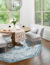 Riviera Elegance Collection Area Rug -  Menton (Blue) Octagon Blue  lifestyle 11