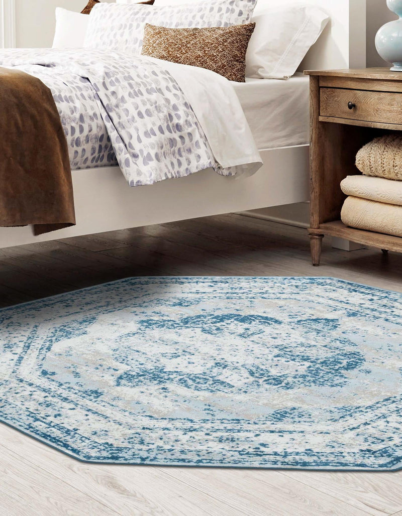 Riviera Elegance Collection Area Rug -  Menton (Blue) Octagon Blue  lifestyle 13
