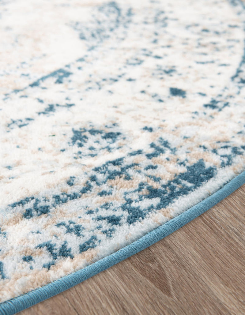 Riviera Elegance Collection Area Rug -  Menton (Blue) Round Blue  lifestyle 42