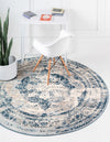 Riviera Elegance Collection Area Rug -  Menton (Blue) Round Blue  lifestyle 52