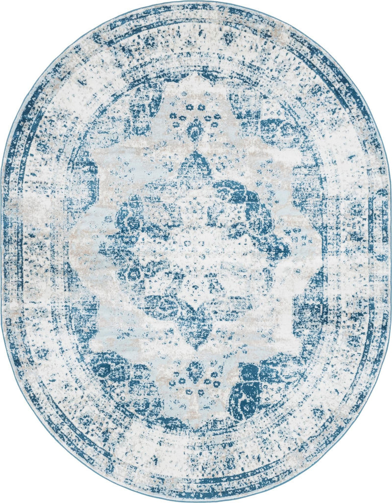 Riviera Elegance Collection Area Rug -  Menton (Blue) Oval Blue Main