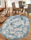 Riviera Elegance Collection Area Rug -  Menton (Blue) Oval Blue  lifestyle 3