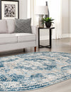 Riviera Elegance Collection Area Rug -  Menton (Blue) Oval Blue  lifestyle 11