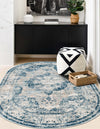 Riviera Elegance Collection Area Rug -  Menton (Blue) Oval Blue  lifestyle 21