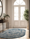 Riviera Elegance Collection Area Rug -  Menton (Blue) Oval Blue  lifestyle 24