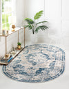 Riviera Elegance Collection Area Rug -  Menton (Blue) Oval Blue  lifestyle 46