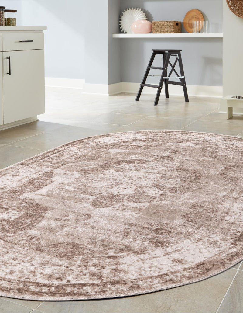 Riviera Elegance Collection Area Rug -  Menton (Beige) Oval Beige  lifestyle 27