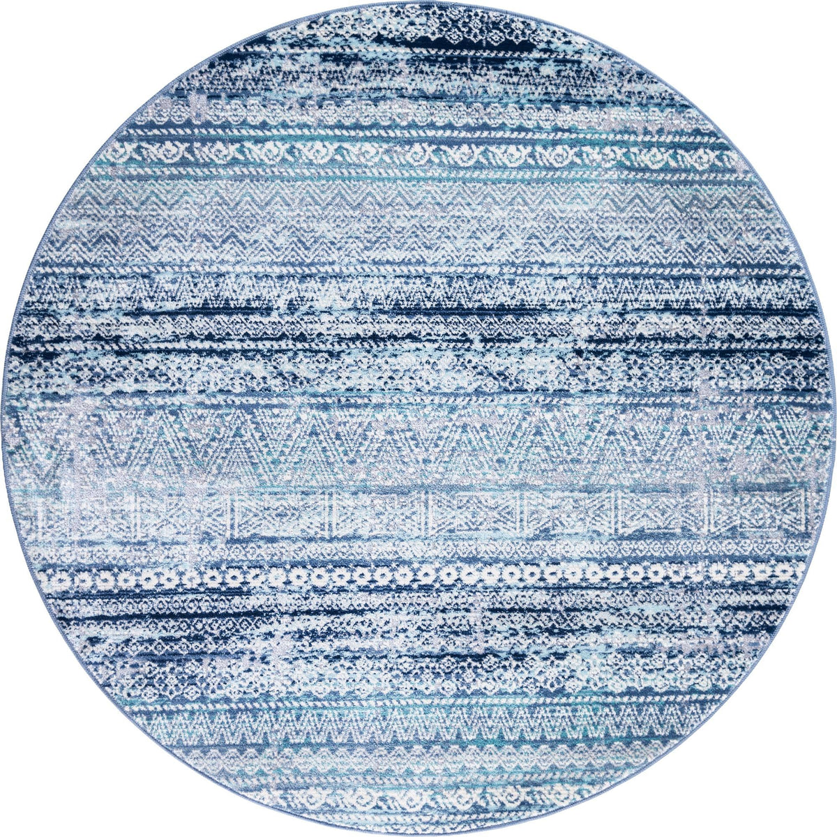 Santa Monica Sands Collection Area Rug -  Zuma Round Blue  lifestyle 26