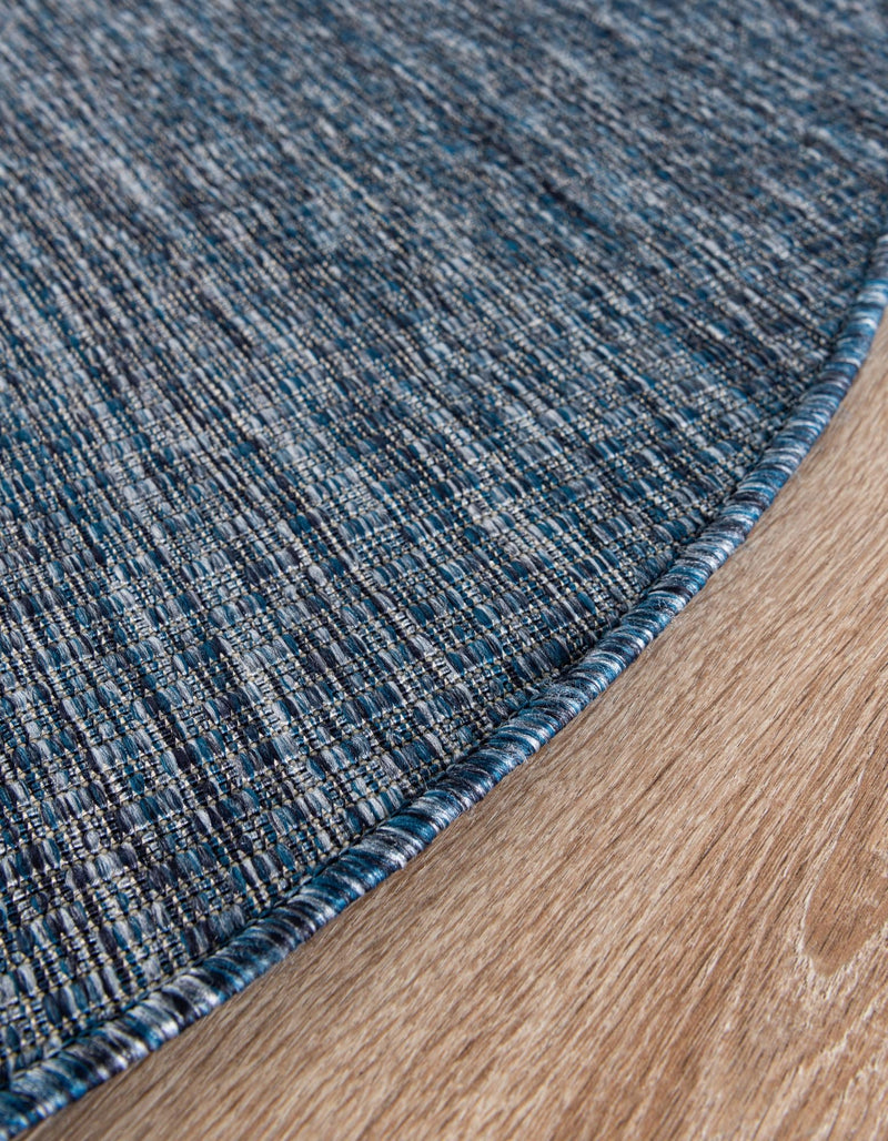 Seaside Serenity Collection Area Rug - Veranda (Blue) Round Blue  lifestyle 25