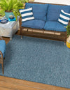 Patio Perfection Collection Area Rug - Veranda (Blue) Square Blue  lifestyle 34