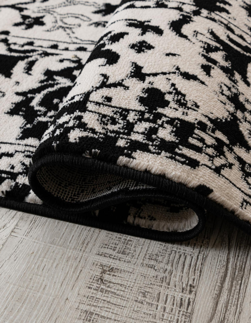 Cascade Range Collection Area Rug -  Shasta (Black and White) Oval Black and White  lifestyle 29