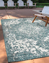 Urban Oasis Rugs Collection Area Rug -  Penthouse (Teal) Rectangle Teal  lifestyle 0