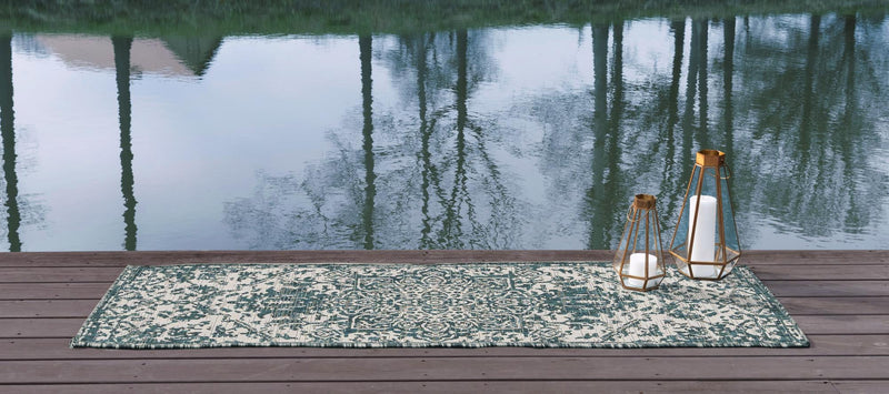 Urban Oasis Rugs Collection Area Rug -  Penthouse (Teal) Runner Teal  lifestyle 3