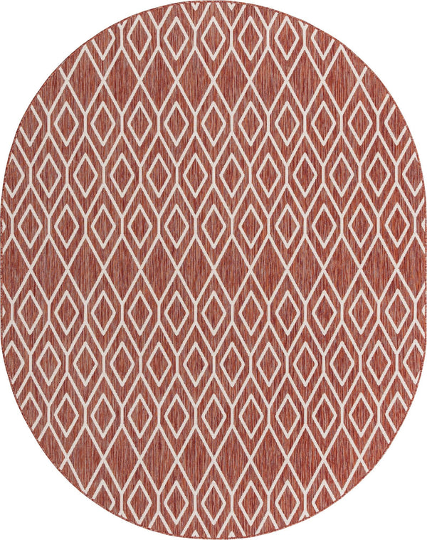 Urban Oasis Rugs Collection Area Rug -  Boulevard (Rust Red) Oval Rust Red Main