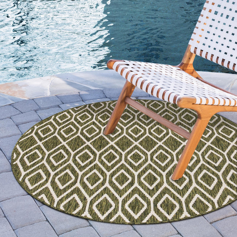 Urban Oasis Rugs Collection Area Rug -  Boulevard (Green) Round Green  lifestyle 0