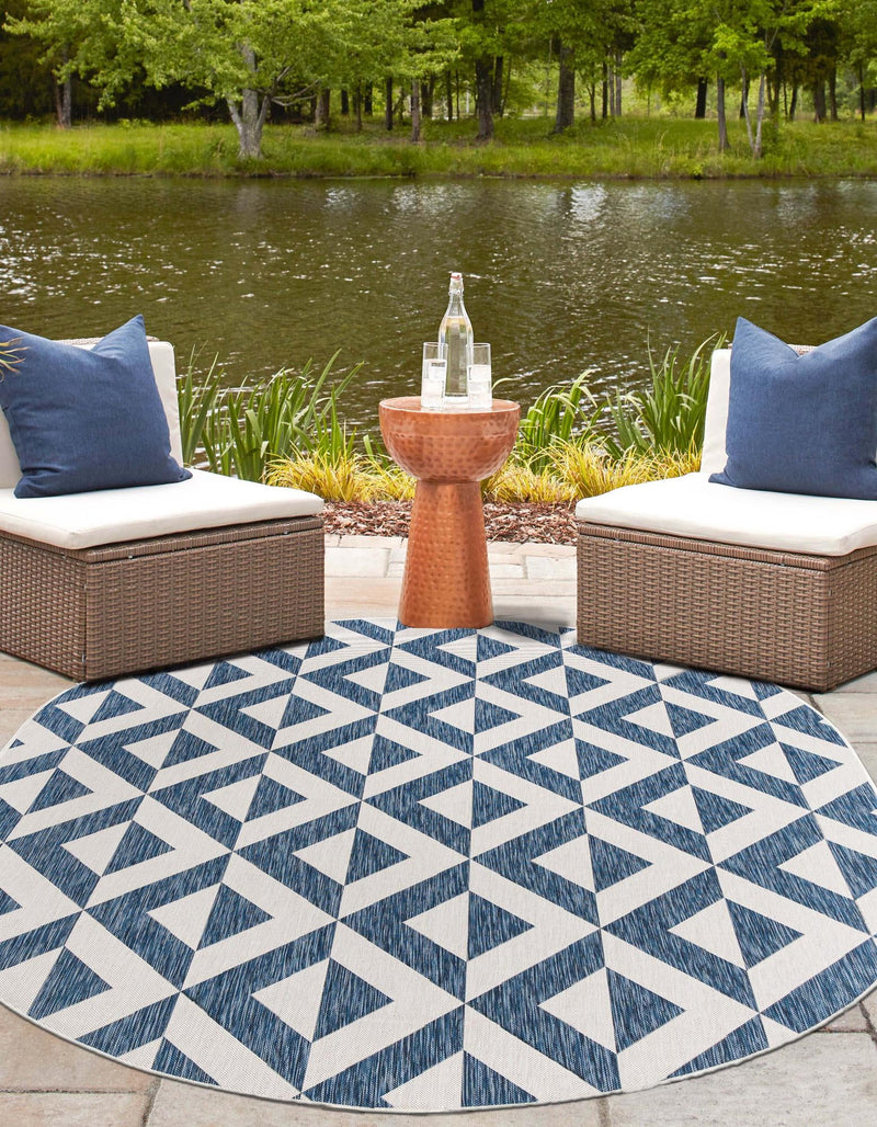 Urban Oasis Rugs Collection Area Rug -  Highrise (Blue) Oval Blue  lifestyle 2