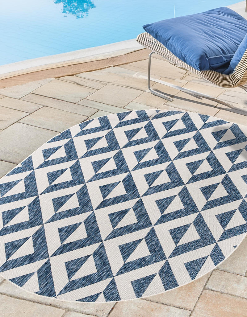 Urban Oasis Rugs Collection Area Rug -  Highrise (Blue) Oval Blue  lifestyle 25