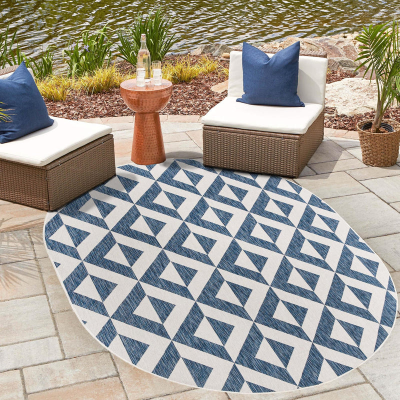 Urban Oasis Rugs Collection Area Rug -  Highrise (Blue) Oval Blue  lifestyle 27
