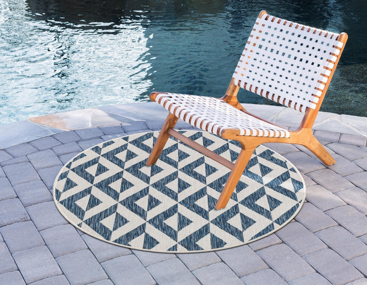 Urban Oasis Rugs Collection Area Rug -  Highrise (Blue) Round Blue  lifestyle 2