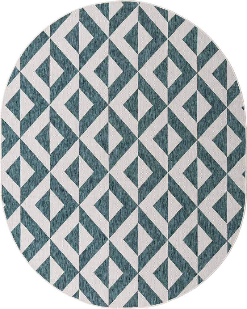 Urban Oasis Rugs Collection Area Rug -  Highrise (Teal) Oval Teal Main