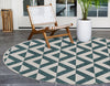 Urban Oasis Rugs Collection Area Rug -  Highrise (Teal) Round Teal  lifestyle 2