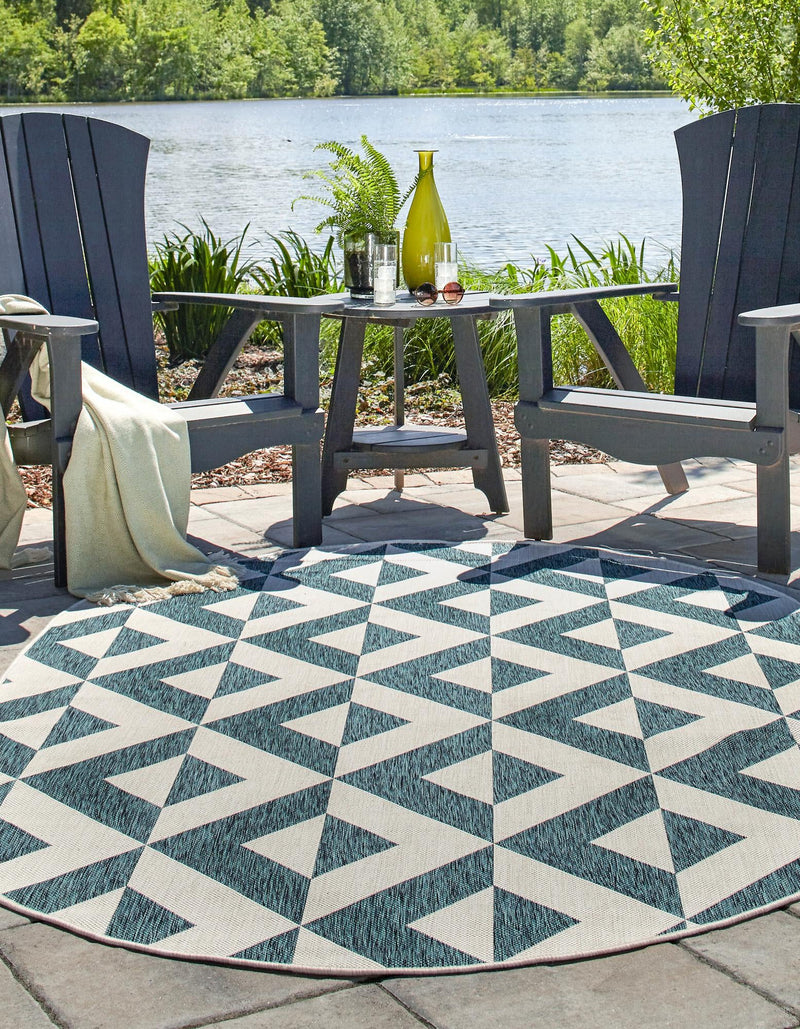 Urban Oasis Rugs Collection Area Rug -  Highrise (Teal) Oval Teal  lifestyle 2