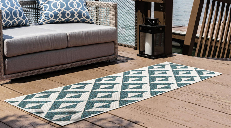 Urban Oasis Rugs Collection Area Rug -  Highrise (Teal) Runner Teal  lifestyle 2