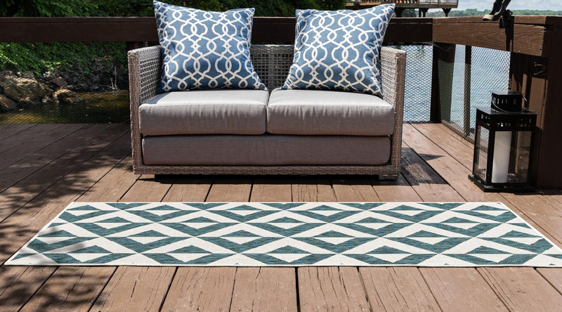 Urban Oasis Rugs Collection Area Rug -  Highrise (Teal) Runner Teal  lifestyle 3
