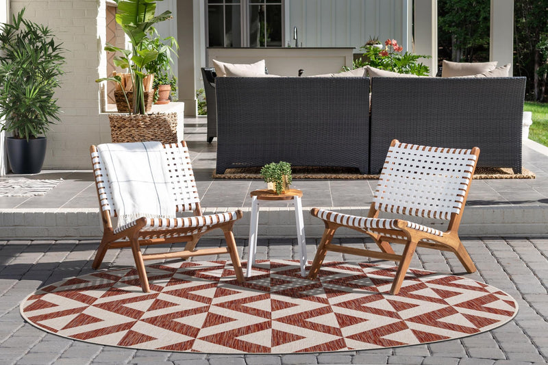 Urban Oasis Rugs Collection Area Rug -  Highrise (Rust Red) Round Rust Red  lifestyle 2
