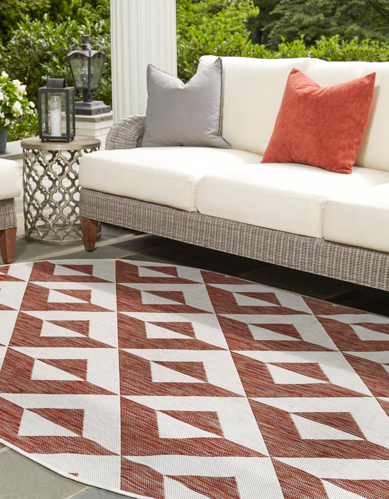 Urban Oasis Rugs Collection Area Rug -  Highrise (Rust Red) Oval Rust Red  lifestyle 2