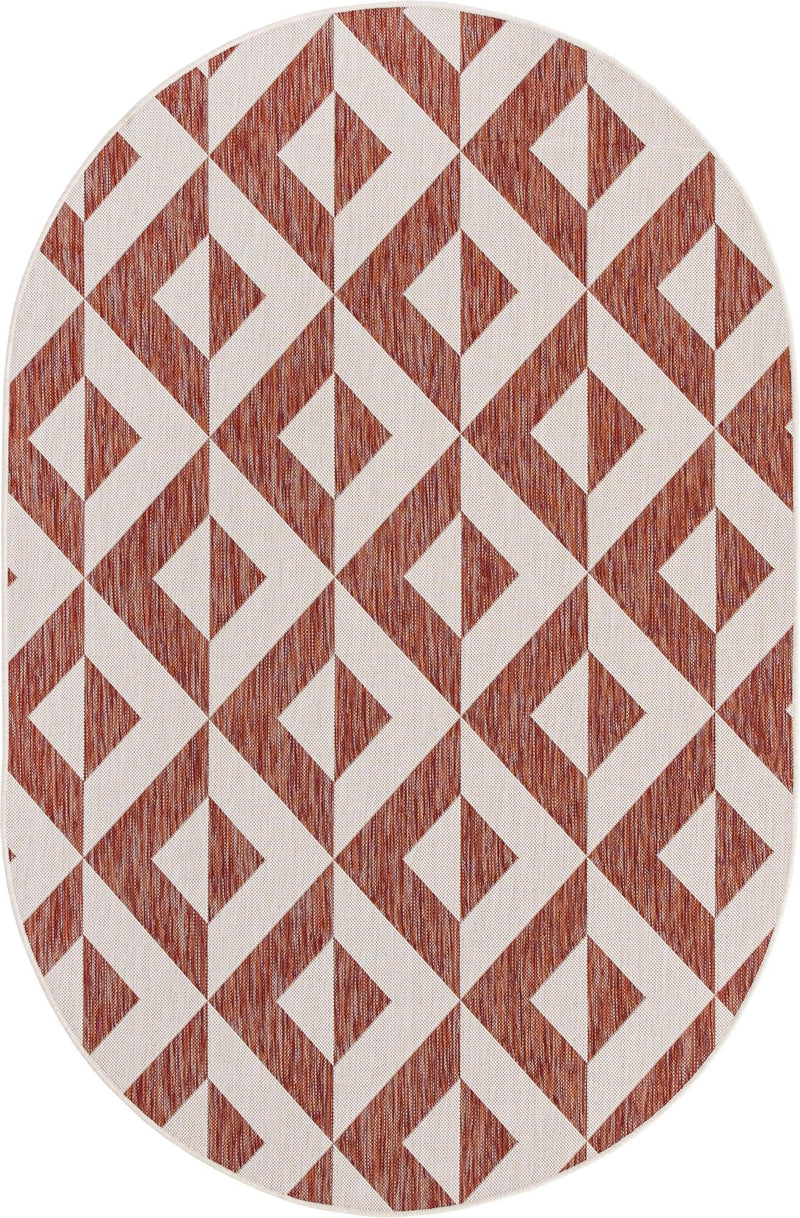 Urban Oasis Rugs Collection Area Rug -  Highrise (Rust Red) Oval Rust Red Main