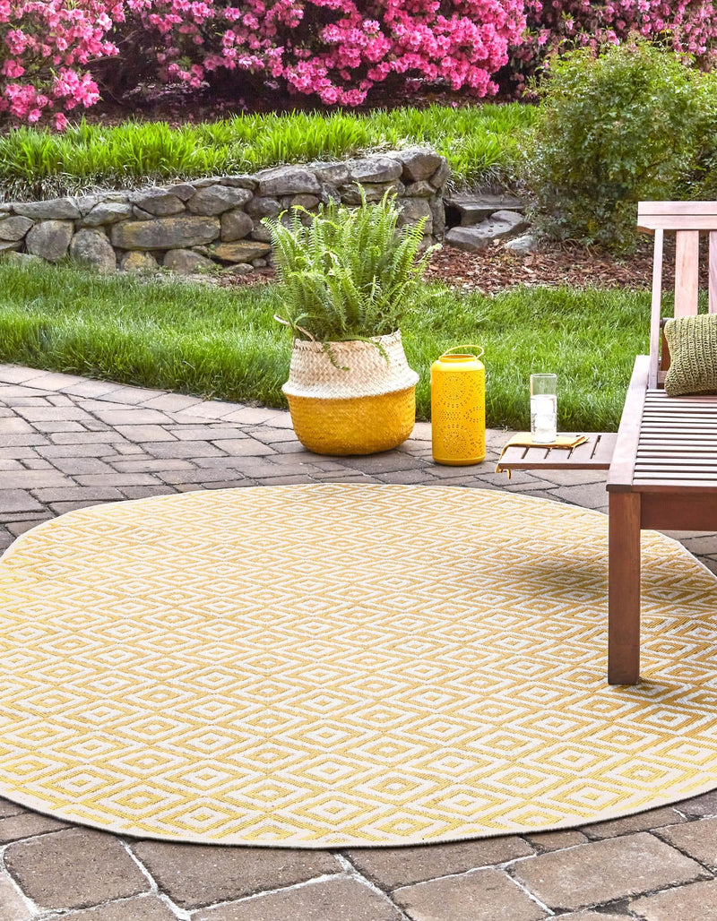 Urban Oasis Rugs Collection Area Rug -  Rooftop (Yellow Ivory) Oval Yellow Ivory  lifestyle 2