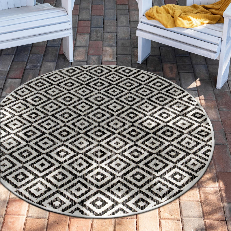 Urban Oasis Rugs Collection Area Rug -  Rooftop (Charcoal Gray) Round Charcoal Gray  lifestyle 0