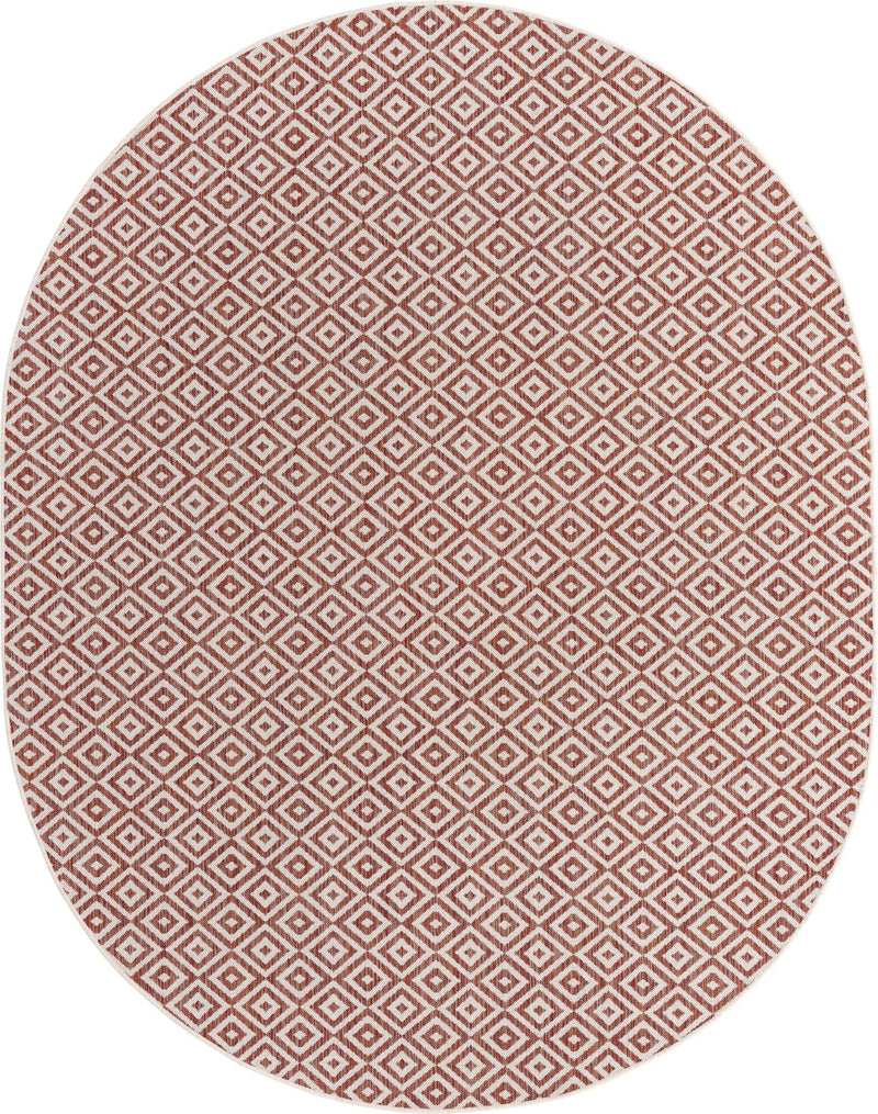Urban Oasis Rugs Collection Area Rug -  Rooftop (Rust Red) Oval Rust Red Main