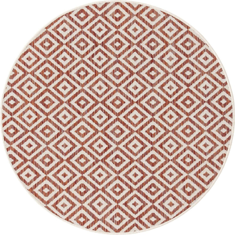 Urban Oasis Rugs Collection Area Rug -  Rooftop (Rust Red) Round Rust Red  lifestyle 32