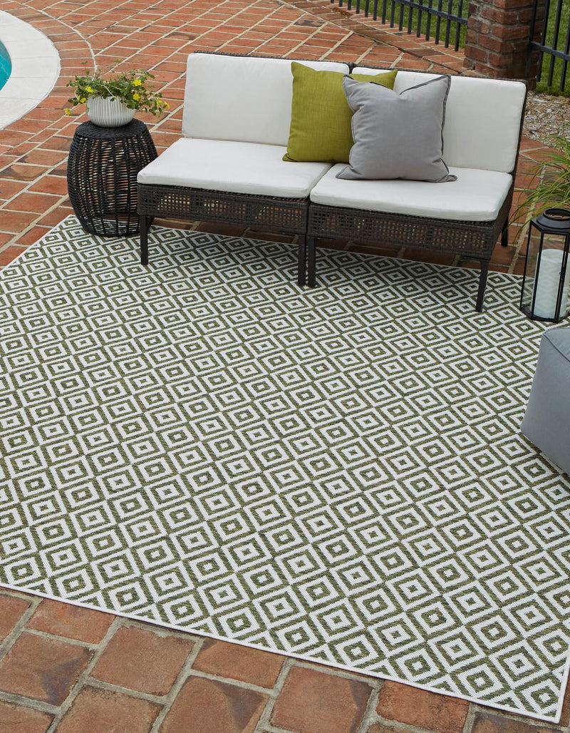 Urban Oasis Rugs Collection Area Rug -  Rooftop (Green) Square Green  lifestyle 0