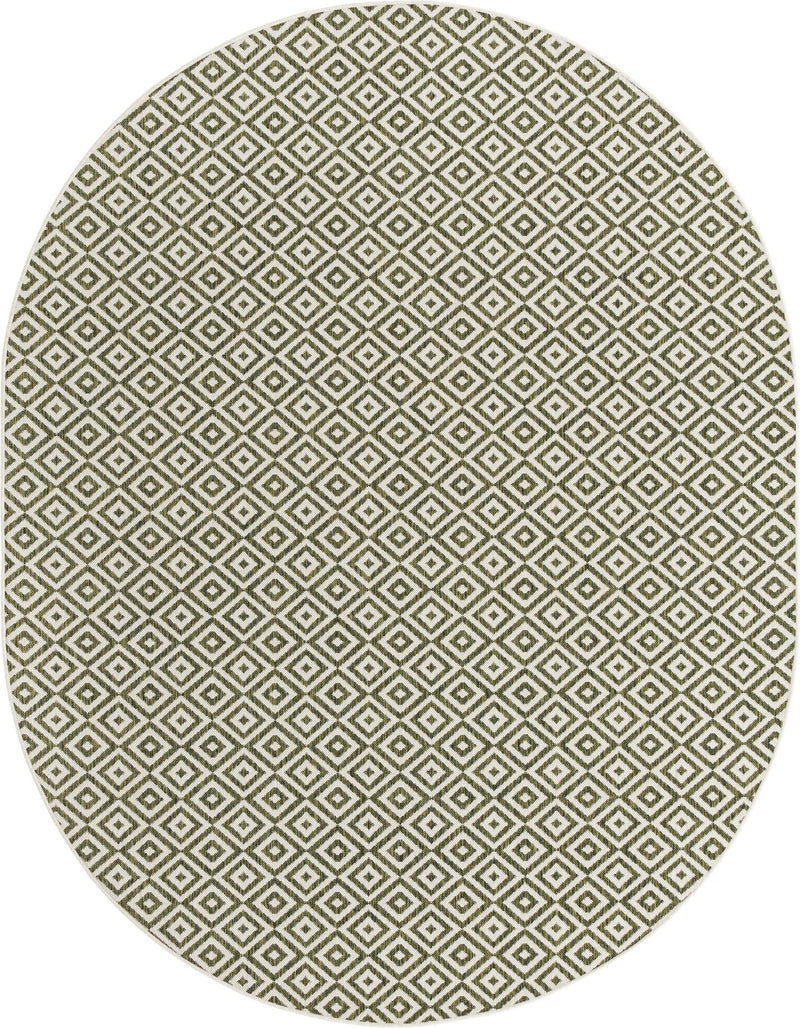 Urban Oasis Rugs Collection Area Rug -  Rooftop (Green) Oval Green Main