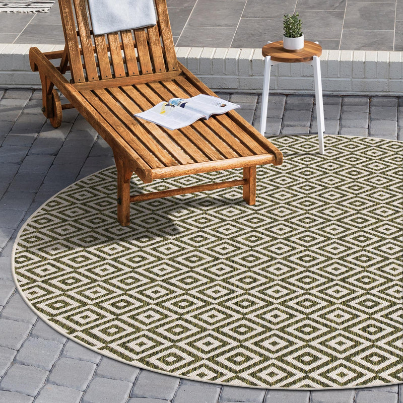 Urban Oasis Rugs Collection Area Rug -  Rooftop (Green) Round Green  lifestyle 0