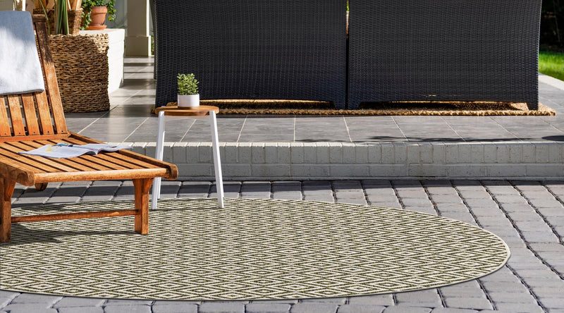 Urban Oasis Rugs Collection Area Rug -  Rooftop (Green) Round Green  lifestyle 2