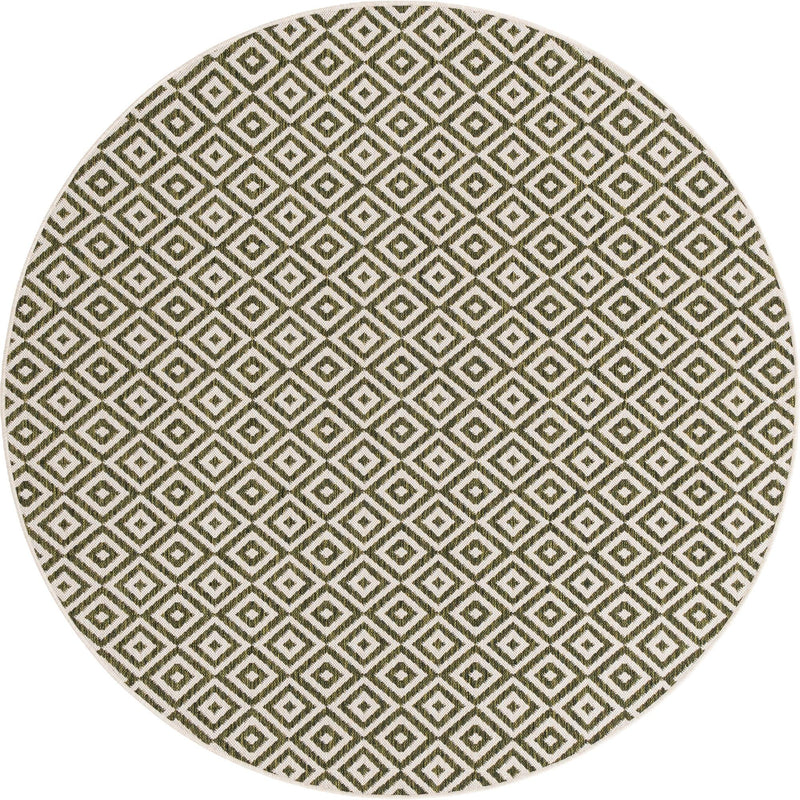 Urban Oasis Rugs Collection Area Rug -  Rooftop (Green) Round Green Main