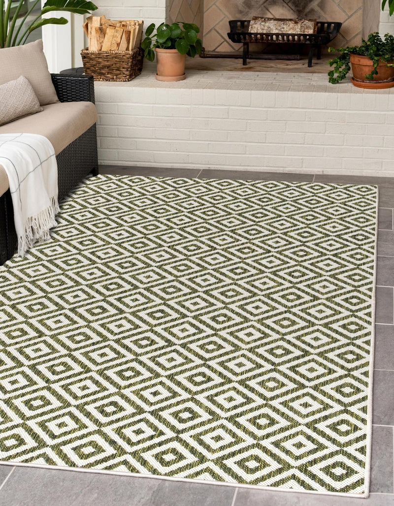 Urban Oasis Rugs Collection Area Rug -  Rooftop (Green) Rectangle Green  lifestyle 0