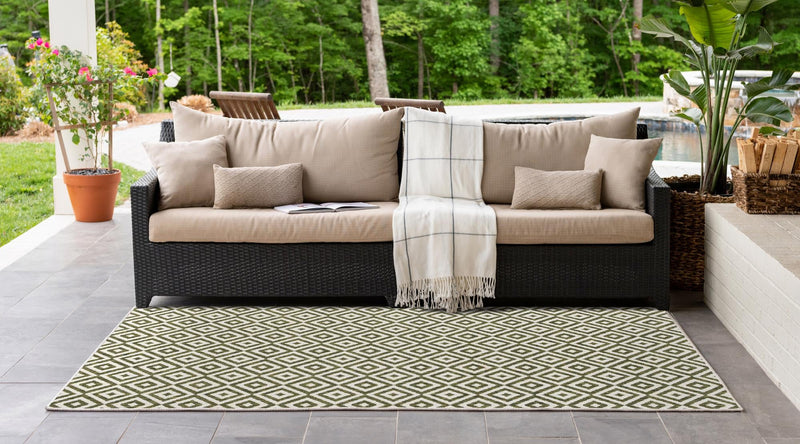 Urban Oasis Rugs Collection Area Rug -  Rooftop (Green) Rectangle Green  lifestyle 3