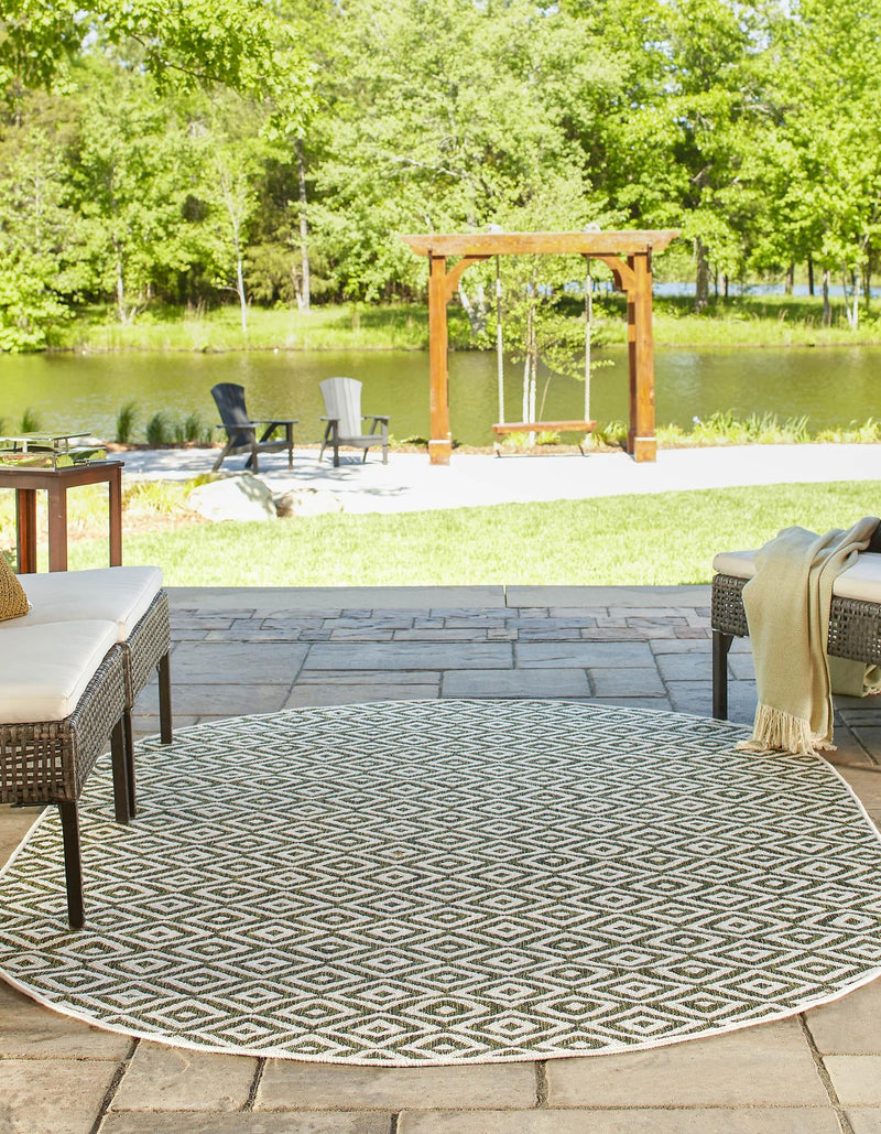 Urban Oasis Rugs Collection Area Rug -  Rooftop (Green) Oval Green  lifestyle 2