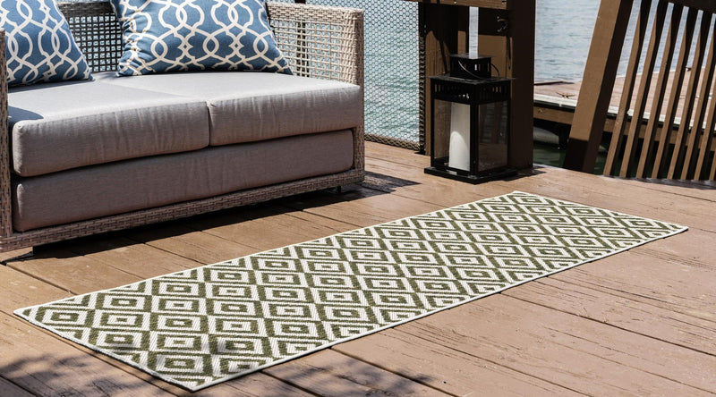 Urban Oasis Rugs Collection Area Rug -  Rooftop (Green) Runner Green  lifestyle 2