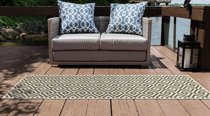 Urban Oasis Rugs Collection Area Rug -  Rooftop (Green) Runner Green  lifestyle 3
