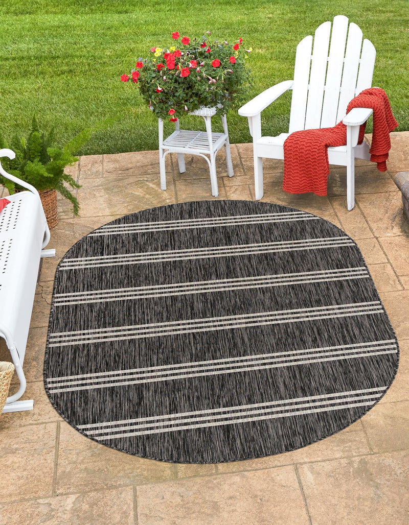 Urban Oasis Rugs Collection Area Rug -  District (Charcoal) Oval Charcoal  lifestyle 0