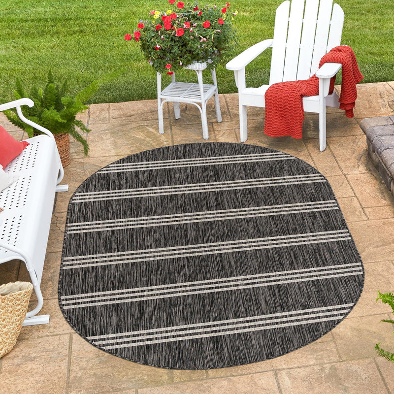 Urban Oasis Rugs Collection Area Rug -  District (Charcoal) Oval Charcoal  lifestyle 29