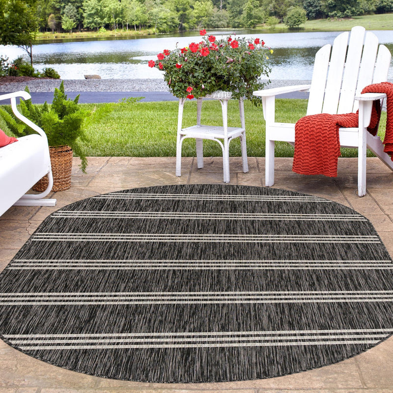 Urban Oasis Rugs Collection Area Rug -  District (Charcoal) Oval Charcoal  lifestyle 30