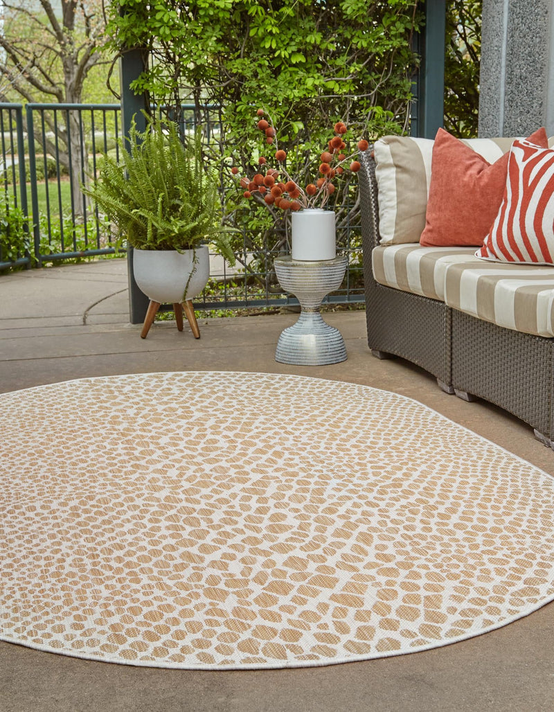 Urban Oasis Rugs Collection Area Rug -  Terrace (Dark Beige) Oval Dark Beige  lifestyle 2